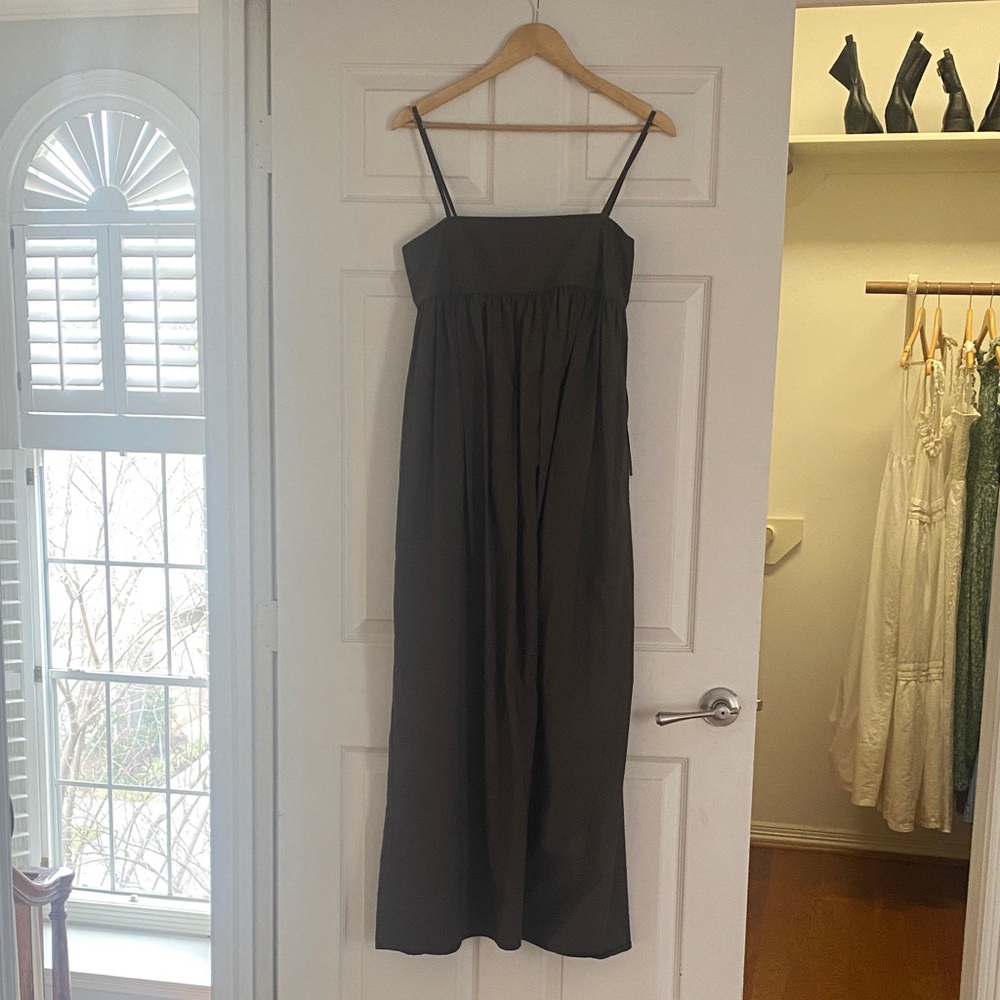 Mikoh Olive Green Maxi Slip Dress